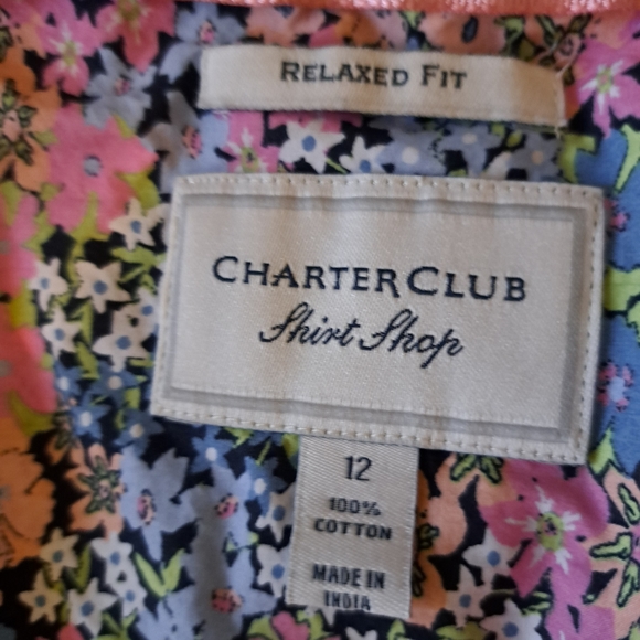 Charter Club shirt shop size 12. Relaxed fit. Roll up button sleeve - Picture 2 of 9